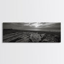 Lone Badge Sunset, Western Coastal Scene, Canvas Print, Rustic Wall Decor, Moody Landscape Art, Fall Living Room Wall Art