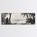 Surf Shack, Palm Trees, Tropical Boards, Canvas Print, retro beach wall art, coastal boho room decor, surfer cabin vibe, chill summer look