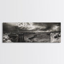 Canyon Storm, Desert Lightning, Dramatic Skies, Framed Canvas Print, Rustic Landscape Wall Art, Living Room Western Decor