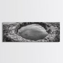 Tidal Pool Rock, Ocean Reflection, Earth Texture, Canvas Print, Zen Bathroom Wall Art, Natural Element Decor, Minimalist Photography