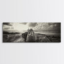 Seaside Canvas Bags, Coastal Travel Vibes, Rustic Ocean Decor, Neutral Wall Art, Framed Canvas Print, Bedroom Beach Art