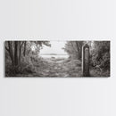 Forest Edge Trail, Nature Path Print, Sepia Photography, Cozy Autumn Vibes, Canvas Print, Entryway or Hallway Wall Art