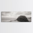 Windswept Dunes, Coastal Brush, Tumbleweed Form, Beach Nature, Framed Canvas Print, Fall Wall Art, Rustic Decor, Neutral Bedroom Style