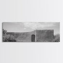 Desert Adobe, Minimal Wall, Architecture Photography, Black and White Art, Framed Canvas Print, Southwestern Decor, Entryway Wall Art
