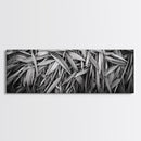 Textured Leaves, Monochrome Nature, Abstract Pattern, Botanical Wall Art, Framed Canvas Print, Modern Bedroom Art, Minimalist Decor