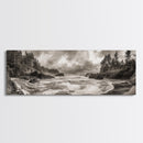Wild Coastline, Rugged Waves, Stormy Shore, Nature Photography, Framed Canvas Print, Fall Living Room Wall Art, Rustic Coastal Decor
