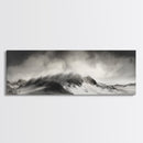 Sand Dune Storm, Coastal Winds, Black and White Nature, Framed Canvas Print, Neutral Wall Art, Hallway Decor, Minimalist Style