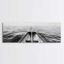Canoe View, Open Water, Ocean Drift, Paddleboat Scene, Canvas Print, adventure wall art, rustic lake house decor, minimalist travel photo