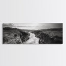 River Canyon, Rugged Cliffs, Dramatic Valley, Wild Terrain, Framed Canvas Print, Adventure Wall Art, Office Decor, Nature Photography Style