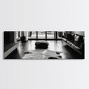 Modern Living, Minimalist Decor, Cowhide Rug, Framed Canvas Print, Neutral Aesthetic Wall Art, Luxury Living Room Design Accent