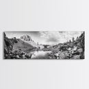 Rocky Lake, Wilderness Reflection, Mountain Calm, Framed Canvas Print, Cabin Nature Wall Art, Rustic Home Decor, Adventure Photography