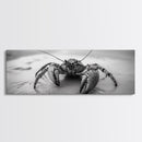 Crab Walk, Seaside Creature, Sandy Shore, Canvas Print, Coastal Nature Photography, Kids Room Ocean Decor, Minimalist Beach Art
