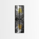 Yellow Tree, Autumn Woods, Forest Reflection, Nature Glow, Framed Canvas Print, Fall Wall Art, Rustic Decor, Cabin Art, Earthy Tones