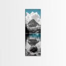 Lake Reflection, Blue Water, Mountain View, Nature Serenity, Canvas Print, Minimalist Wall Art, Bedroom Landscape Decor, Coastal Wall Art