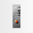 Orange Shore Stone, Minimalist Decor, Seaside Style, Beach Vibes, Framed Canvas Print Coastal Wall Art, Bathroom Decor, Modern Art