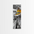 Yellow Villa, Coastal House, Mediterranean Escape, Bold Architecture, Canvas Print, Kitchen Wall Art, Modern Coastal Decor, Travel Photography