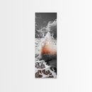 Splash Art, Sea Foam, Sunset Water, Ocean Spray, Canvas Print, Bathroom Wall Art, Beach Aesthetic, Abstract Coastal Photography