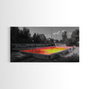 Abandoned Pool, Neon Water, Urban Decay, Vivid Glow, Canvas Print, Grunge Wall Art, Teen Bedroom Decor, Street Photography, Color Pop