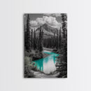 Mountain River, Turquoise Stream, Serene Nature Scene, Canvas Print, Living Room Wall Art, Minimal Landscape Decor, Cabin Vibes