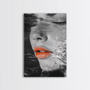 Water Reflection, Female Portrait, Surreal Woman, Canvas Print, Modern Glam Art, Moody Bathroom Decor, Feminine Art, Dreamy Aesthetic