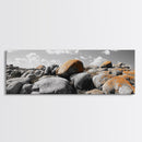 Granite Boulder Field, Orange Lichen Rocks, Desert Rockscape, Canvas Print, Natural Earth Decor, Living Room Wall Art