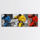 Cowboy Pop Art, Red Yellow Blue Trio, Western Rodeo Style, Framed Canvas Print, Bold Color Wall Art, Man Cave Decor, Modern Western Art