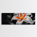 Lily Closeup, Vibrant Bloom, Floral Detail, Orange Petals, Framed Canvas Print, Kitchen Wall Art, Nature Inspired Art, Botanical Print
