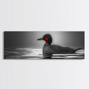Red-Eyed Loon, Waterbird, Monochrome Beauty, Wildlife Portrait, Framed Canvas Print, Cabin Wall Art, Bird Lover Gift, Nature Photography