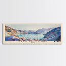 Cala Pregonda, Spain Watercolor Print, Vacation Gift, Spain Wall Art, Beach Painting, Beach Decor, Large Wall Art, Wood Frame Art