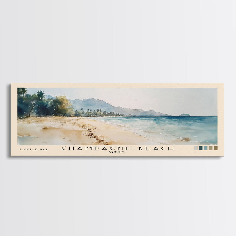 Champagne Beach, Vanuatu Watercolor Print, Vacation Gift, Vanuatu Wall Art, Beach Painting, Beach Decor, Beach Or Lakehouse Art