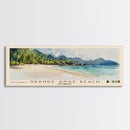 Grande Anse Beach, Seychelles Watercolor Print, Vacation Gift, Seychelles Wall Art, Beach Painting, Beach Decor, Large Wall Art, Wood Frame Art