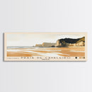 Praia de Cavaleiro, Portugal Watercolor Beach Print, Vacation Gift, Portugal Wall Art, Framed Canvas Print, Framed Beach Painting