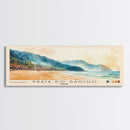 Praia do Sancho, Brazil Watercolor Beach Print, Vacation Gift, Brazil Wall Art, Framed Canvas Print, Framed Beach Painting