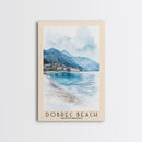 Dobrec Beach, Montenegro Watercolor Beach Print, Vacation Gift, Montenegro Wall Art, Beach Painting, Beach Decor, Beach Painting