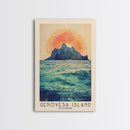 Genovesa Island, Ecuador Watercolor Beach Print, Vacation Gift, Ecuador Wall Art, Framed Canvas Print, Framed Beach Painting