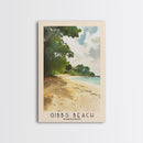 Gibbs Beach, Barbados Watercolor Print, Vacation Gift, Barbados Wall Art, Beach Painting, Beach Decor, Large Wall Art, Wood Frame Art