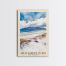 Great Barrier Island, New Zealand Watercolor Beach Print, Vacation Gift, New Zealand Wall Art, Framed Canvas Print, Framed Beach Painting