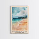 Honeymoon Beach, US Virgin islands Watercolor Beach Print, Vacation Gift, US Virgin islands Wall Art, Framed Canvas Print, Framed Beach Painting