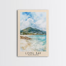 Long Bay, Saint-Martin Watercolor Print, Vacation Gift, Saint-Martin Wall Art, Beach Painting, Beach Decor, Large Wall Art, Wood Frame Art