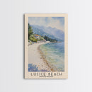 Lucice Beach, Montenegro Watercolor Beach Print, Vacation Gift, Montenegro Wall Art, Beach Painting, Beach Decor, Beach Painting