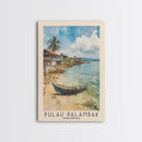 Pulau Palambak, Indonesia Watercolor Print, Vacation Gift, Indonesia Wall Art, Beach Painting, Beach Decor, Large Wall Art, Wood Frame Art