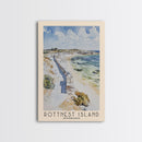 Rottnest Island, Australia Watercolor Print, Vacation Gift, Australia Wall Art, Beach Painting, Beach Decor, Large Wall Art, Wood Frame Art