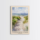 Timmendorfer Strand, Germany Watercolor Beach Print, Vacation Gift, Germany Wall Art, Framed Canvas Print, Framed Beach Painting