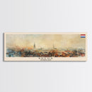 Breda Netherlands Panoramic Travel Poster, Framed Canvas Print or Metal Wall Art, Travel Art, Home Decor, Panoramic Painting, Midcentury Art