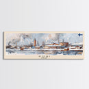 Pori Finland Travel Art, City Art, Framed Canvas Print or Metal Wall Art, Europe Travel Poster, Panoramic Wall Art, Extra Wide Wall Art