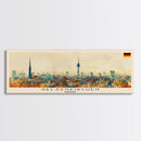 Gelsenkirchen Germany Panoramic Travel Poster, Framed Canvas Print or Metal Wall Art, Travel Art, Home Decor, Panoramic Painting, Midcentury Art