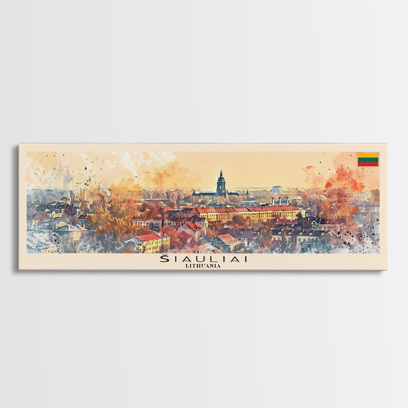 ÂŠIauliai Lithuania Travel Print Wall Art, Panoramic City Art, Travel Art, Wall Decor, Vacation Gift, Framed Canvas Print Or Metal Art