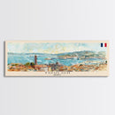 Toulon France Panoramic Travel Poster, Framed Canvas Print or Metal Wall Art, Travel Art, Home Decor, Panoramic Painting, Midcentury Art