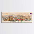 Yoshkar Ola Russia Panoramic Travel Poster, Framed Canvas Print or Metal Wall Art, Travel Art, Home Decor, Panoramic Painting, Midcentury Art