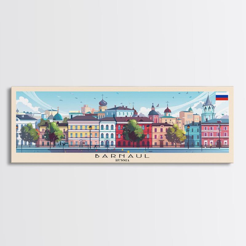 Barnaul Russia Wall Art, Panoramic Travel Poster, Panoramic Framed Canvas Print, City Wall Art, Wall Hanging Home Decor, Travel Art